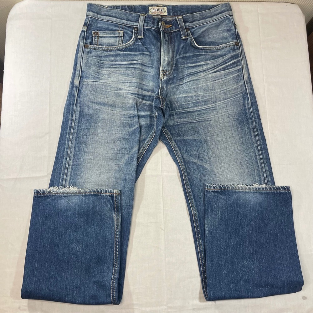 Edwin 504 Mens Straight Leg Jeans Size 30 Blue Medium Wash Made in Japan ET-8418
